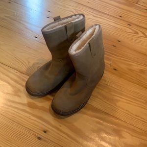 Men’s chestnut UGG boots.